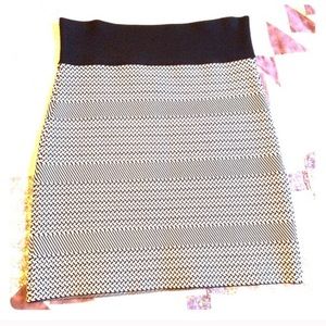 BCBG black & white power skirt